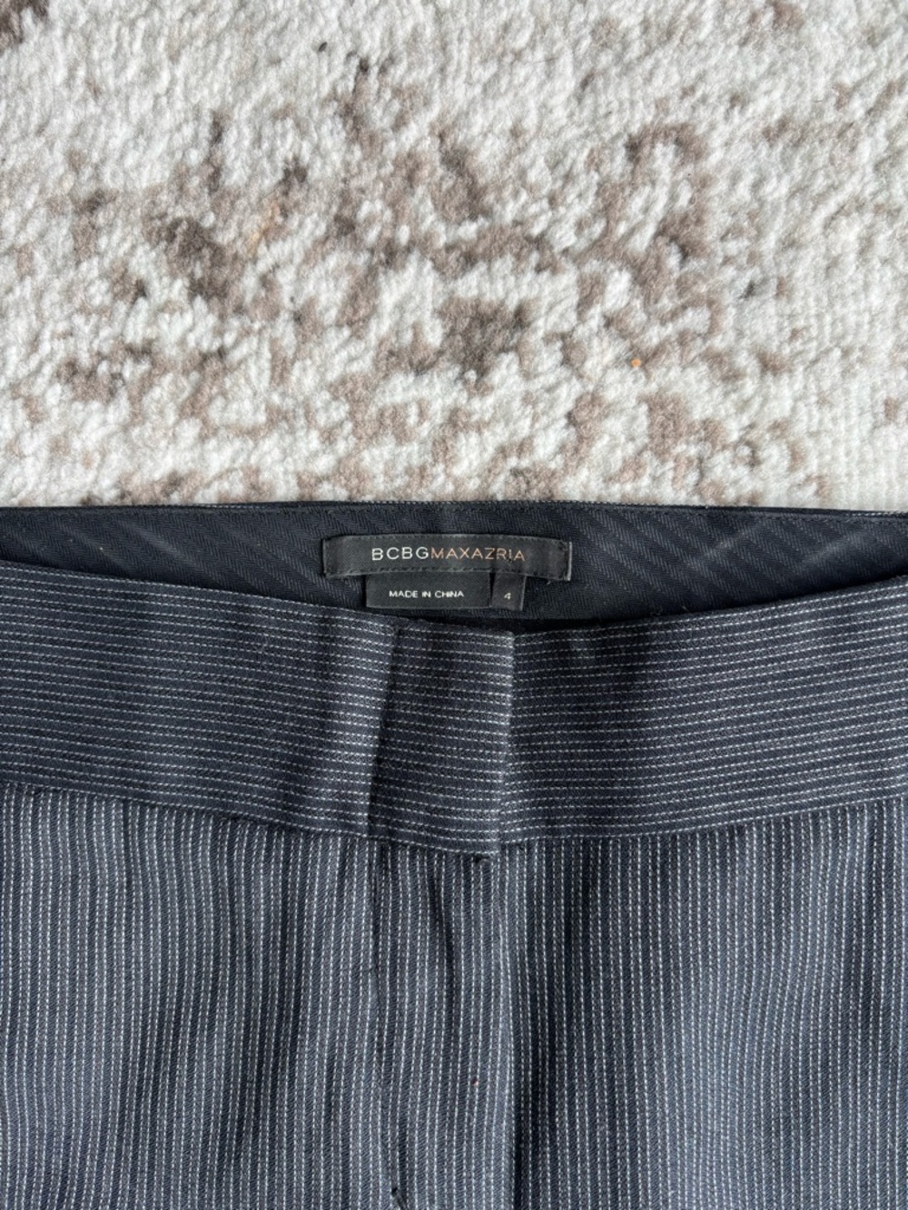 BCBGMAXAZRIA 90s Low-rise Pinstripe Wool-blend Flare Trousers - Picture 2 of 8